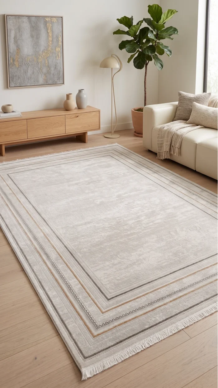 Evole 217B Modern Çerçeveli Gri Halı