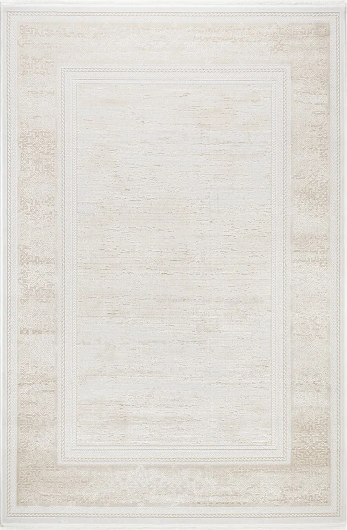 Evole 220C Modern Dokulu Çerçeveli Krem Halı