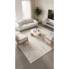 Evole 212B Modern Dokulu Çzigili Krem Halı