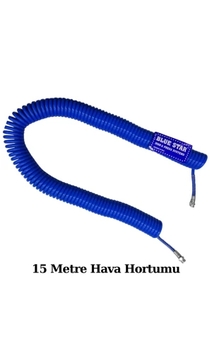Blue Star Hava Kompresörü Spiral Hava Hortumu 15 metre 8mm