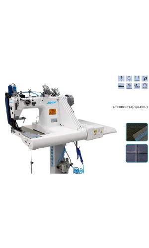 Jack JK-T9280D-53-Q-1/8 3 İğne Zincir Dikiş Kollu Makinesi (3,2mm) Kot