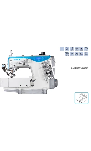 Jack W4-D-01GBX356 İğne Pozisyonlu Etek Reçme Makinası