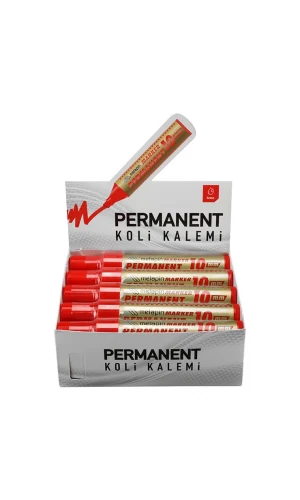 Metapin Permanent Kırmızı Koli Kalemi 10 mm Uçlu- 10 Adet