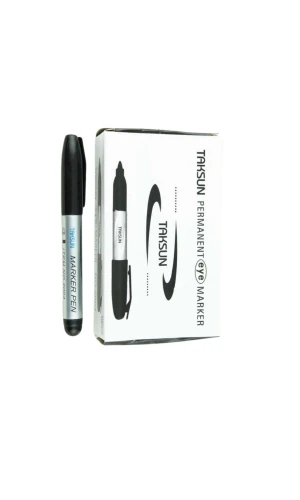 Taksun Permanent Marker Keçeli Koli Kalemi 10lu Siyah