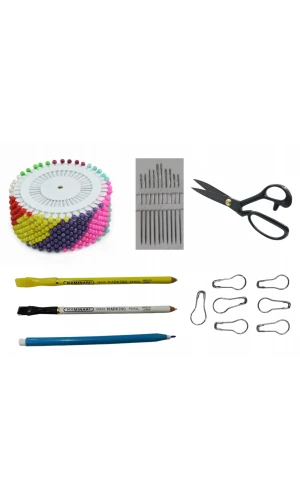 Tokia Toplu İğne Dikiş Seti 5 Parça Evde dikiş seti 1000 Adet Armut Çengelli İğne Dahil