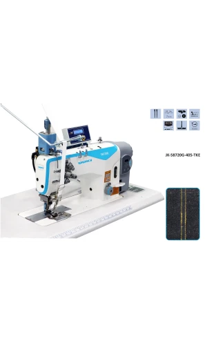 Yuki JK 58720G-405 Büyük Çağanozlu Biye Kesicili Sensörlü Çift İğne Dikiş Makinesi