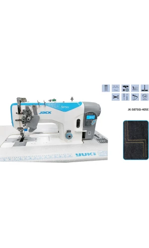 Yuki YK-8750D-403 Çift İğne İptalli İplik Kesicili Direct Drive Dikiş Makinesi