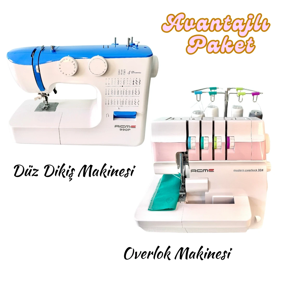 Acme Düz Dikiş Makinesi ve Overlok Makinesi- Avantajlı Paket