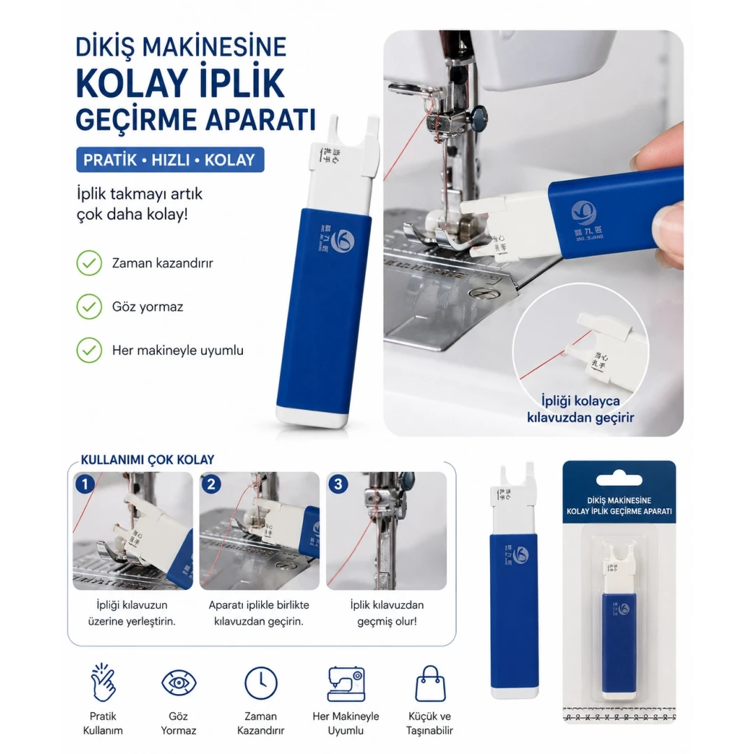 Dikiş Makinesine Kolay İplik Geçirme Aparatı