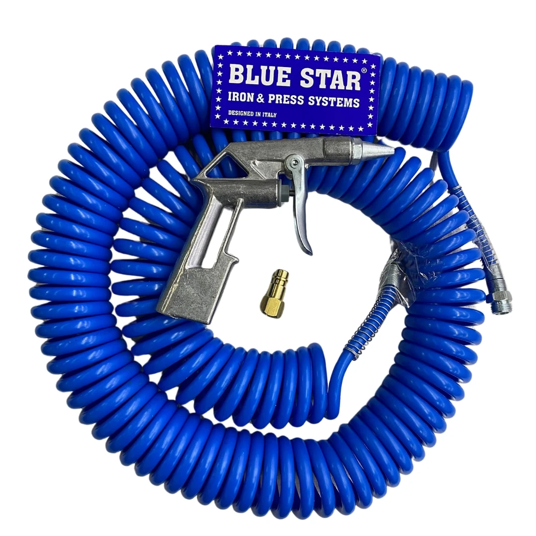 Blue Star Hava Kompresör Spiral Hava Hortumu Tabancası Ucu 15 metre Seti