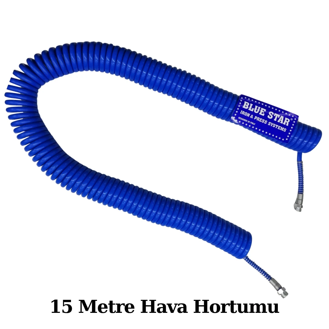 Blue Star Hava Kompresörü Spiral Hava Hortumu 15 metre 8mm