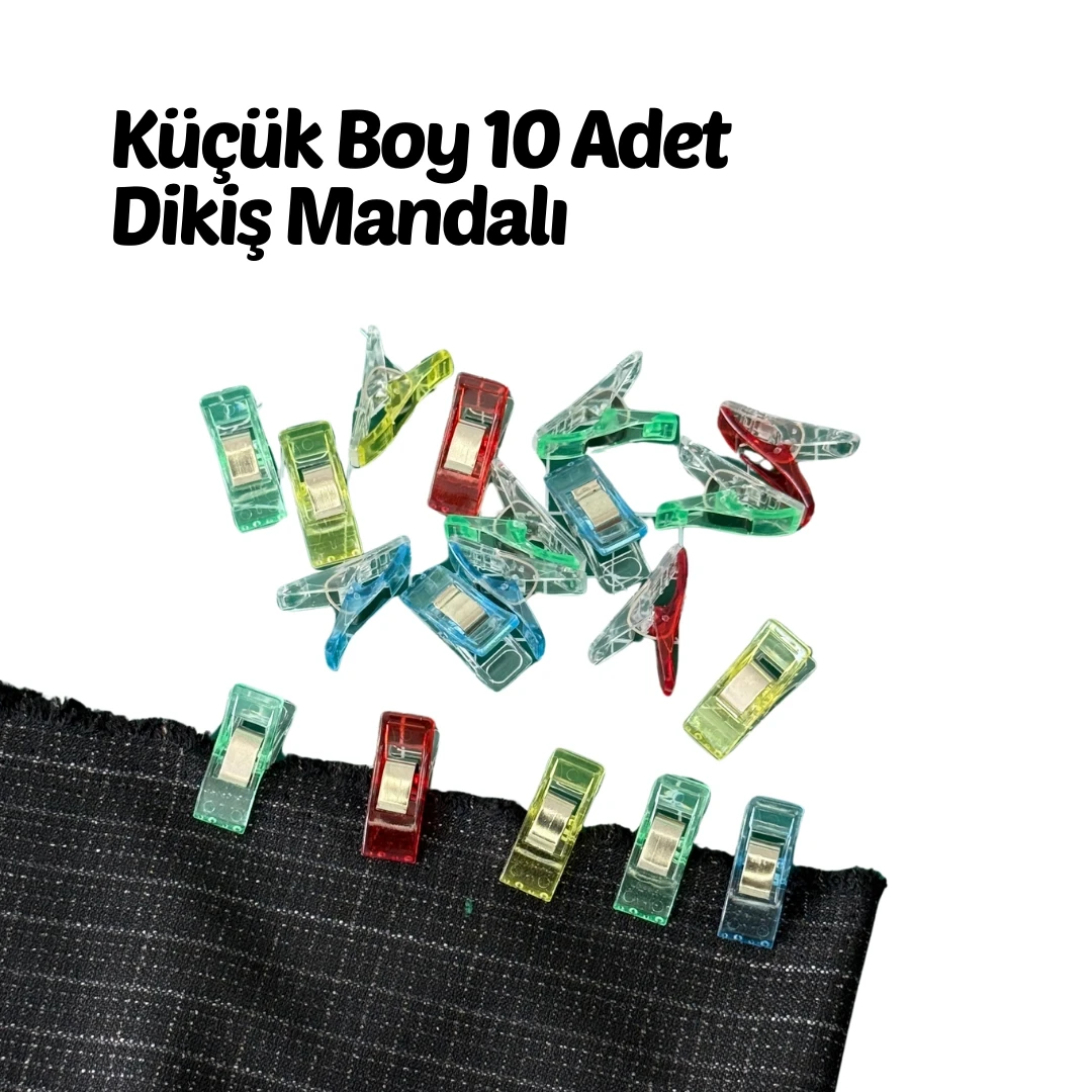 Dikiş Nakış Kumaş Kağıt Sıkıştırma Mandalı Küçük Boy 10 Adet