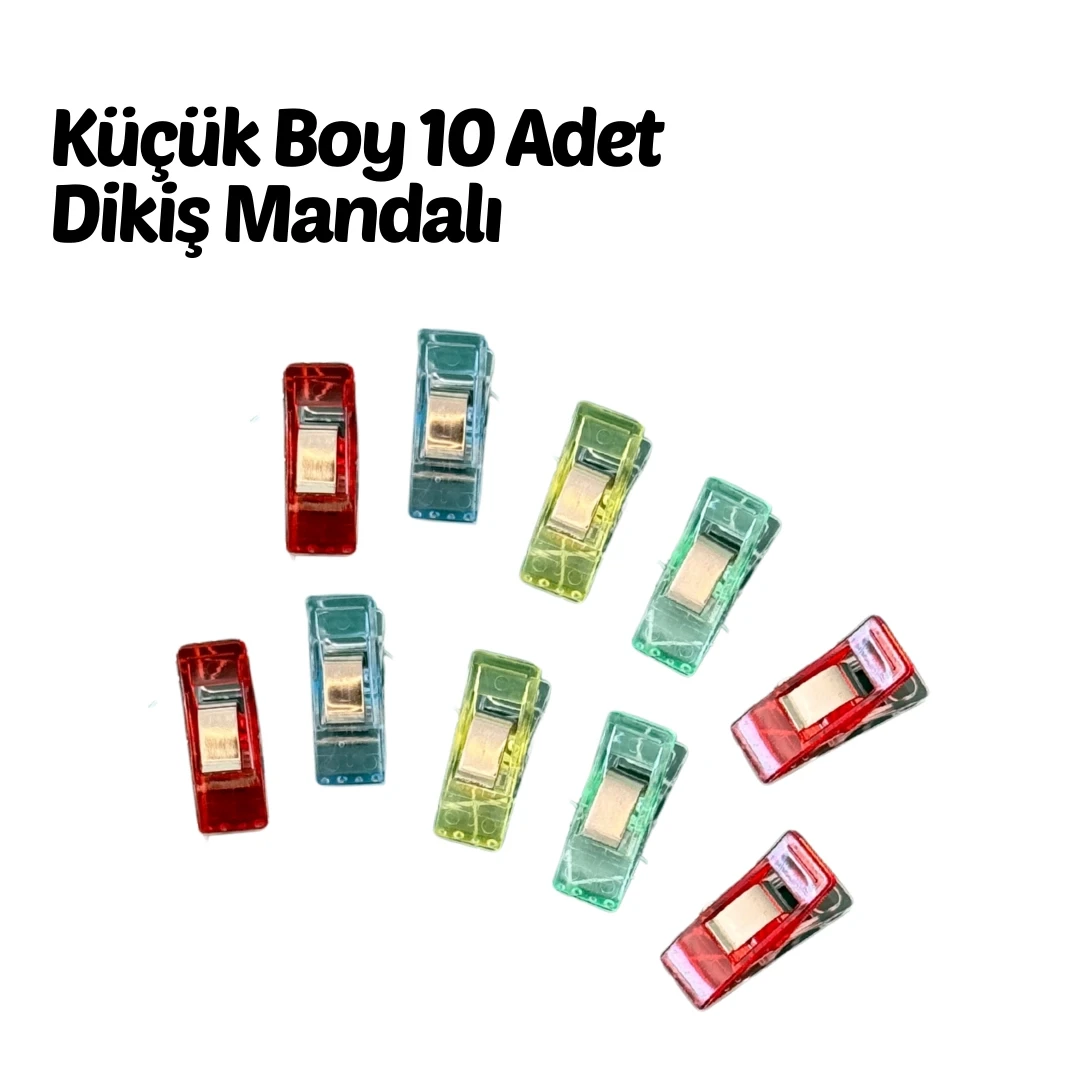 Dikiş Nakış Kumaş Kağıt Sıkıştırma Mandalı Küçük Boy 10 Adet