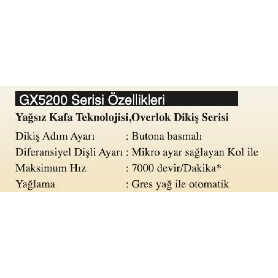 GX5214 4 IPLIK OVERLOK YAĞSIZ KAFA/ ZINCIR IP.KES+F.E.+A.K. D DRIVE