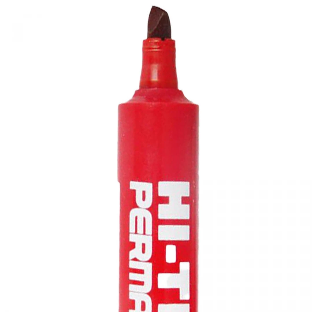 Hi-Text Marker Kesik Uçlu Kırmızı Koli Kalemi 830PC 12li