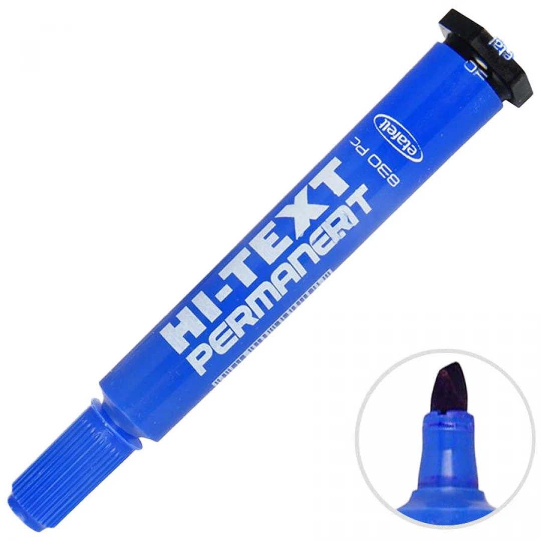 Hi-Text Marker Kesik Uçlu Mavi Koli Kalemi 830PC 12li