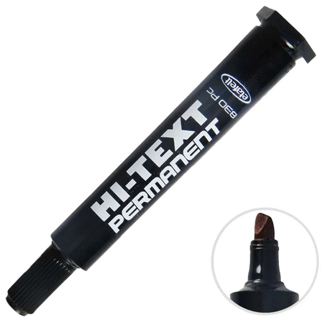 Hi-Text Marker Kesik Uçlu Siyah Koli Kalemi 830PC 12li