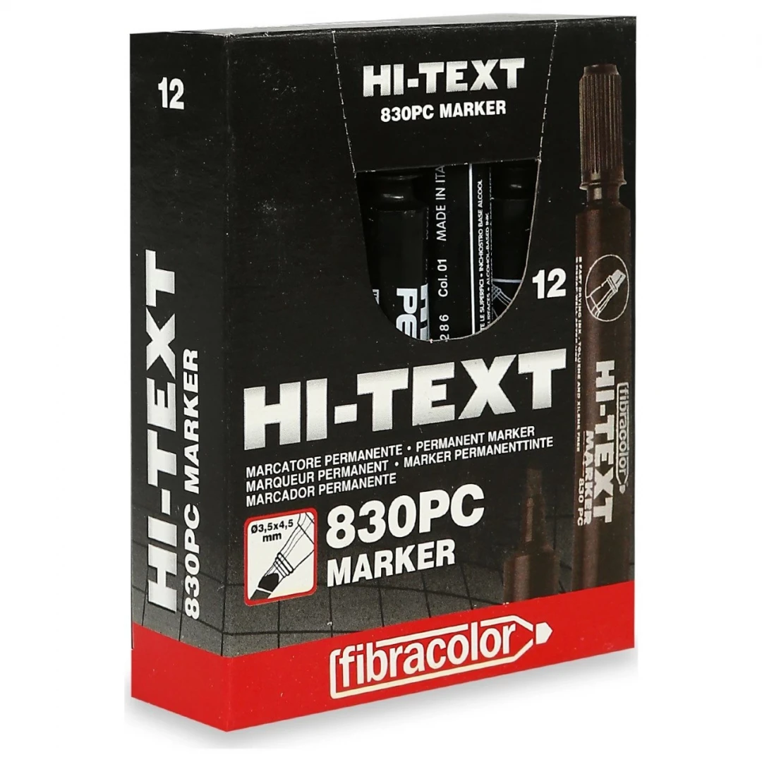 Hi- Text Permanent M. Kesik Uçlu 830PC 12li Siyah