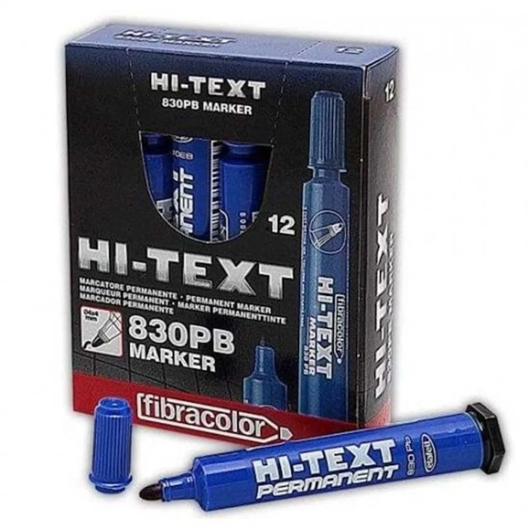 Hi- Text Permanent Marker Kesik Uçlu Mavi 830Pc 12li