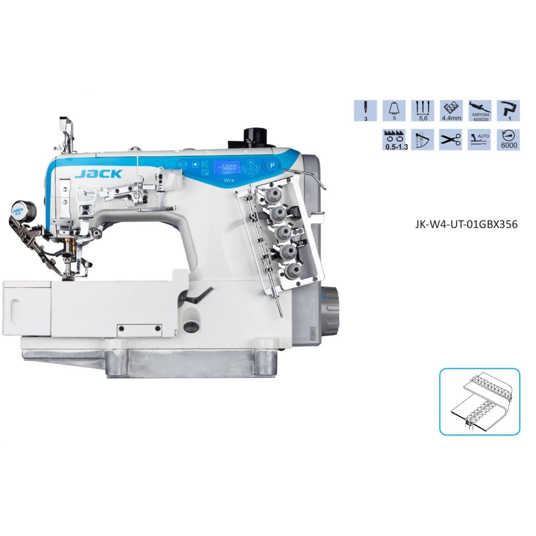 Jack W4-D-01GBX356 İğne Pozisyonlu Etek Reçme Makinası