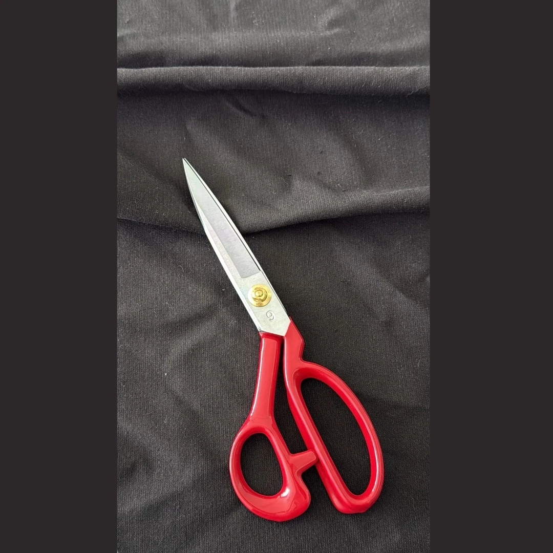 Pin 9 İnç Kırmızı Prosefyonel Kumaş Makası- Terziler ve Dikiş İçin Dayanıklı Kesim Makası