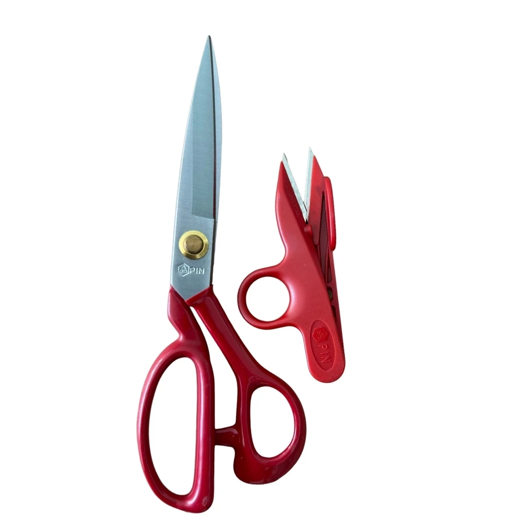 Pin 9 İnç Kırmızı Prosefyonel Kumaş Makası- Terziler ve Dikiş İçin Dayanıklı Kesim Makası