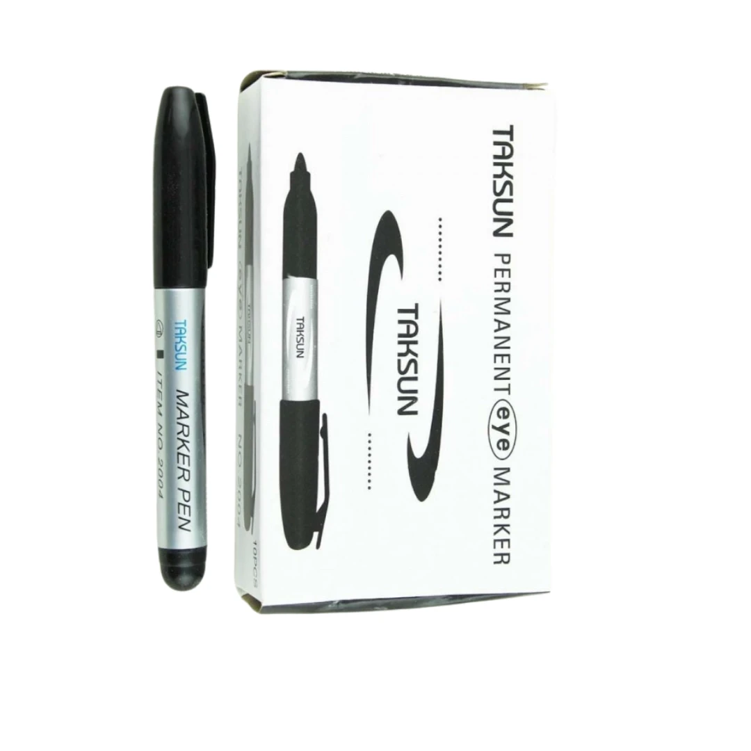 Taksun Permanent Marker Keçeli Koli Kalemi 10lu Siyah