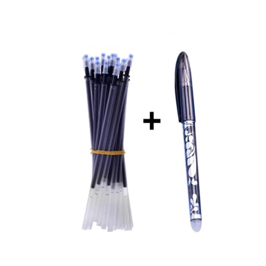 Ütü Buharı ve Isı ile Uçan Silinebilen Refill Kalem İçi ve Kalem Siyah 11 Adet