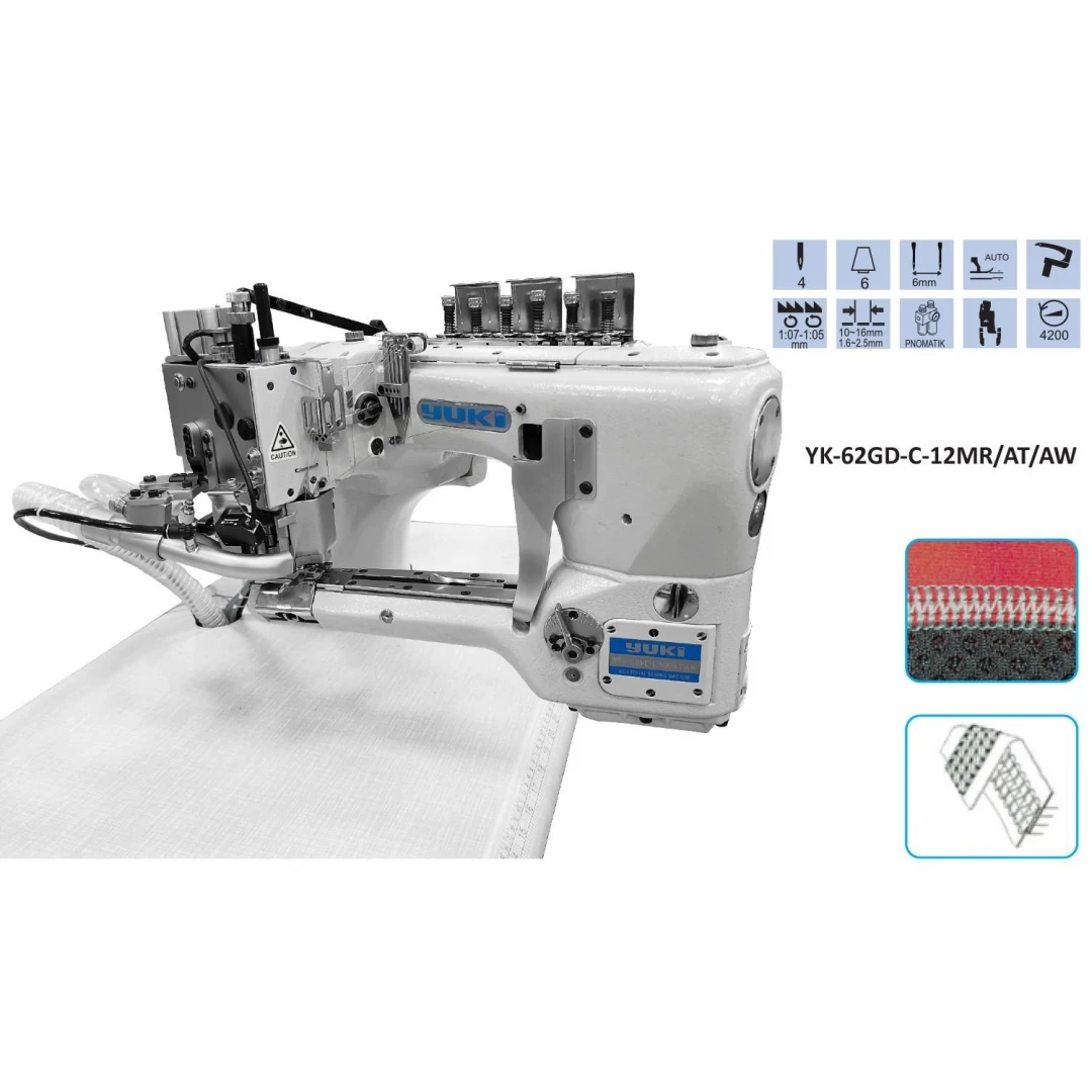 YK-62GD-12MR/AT/AW Lok Makinesi İplik Kesicili