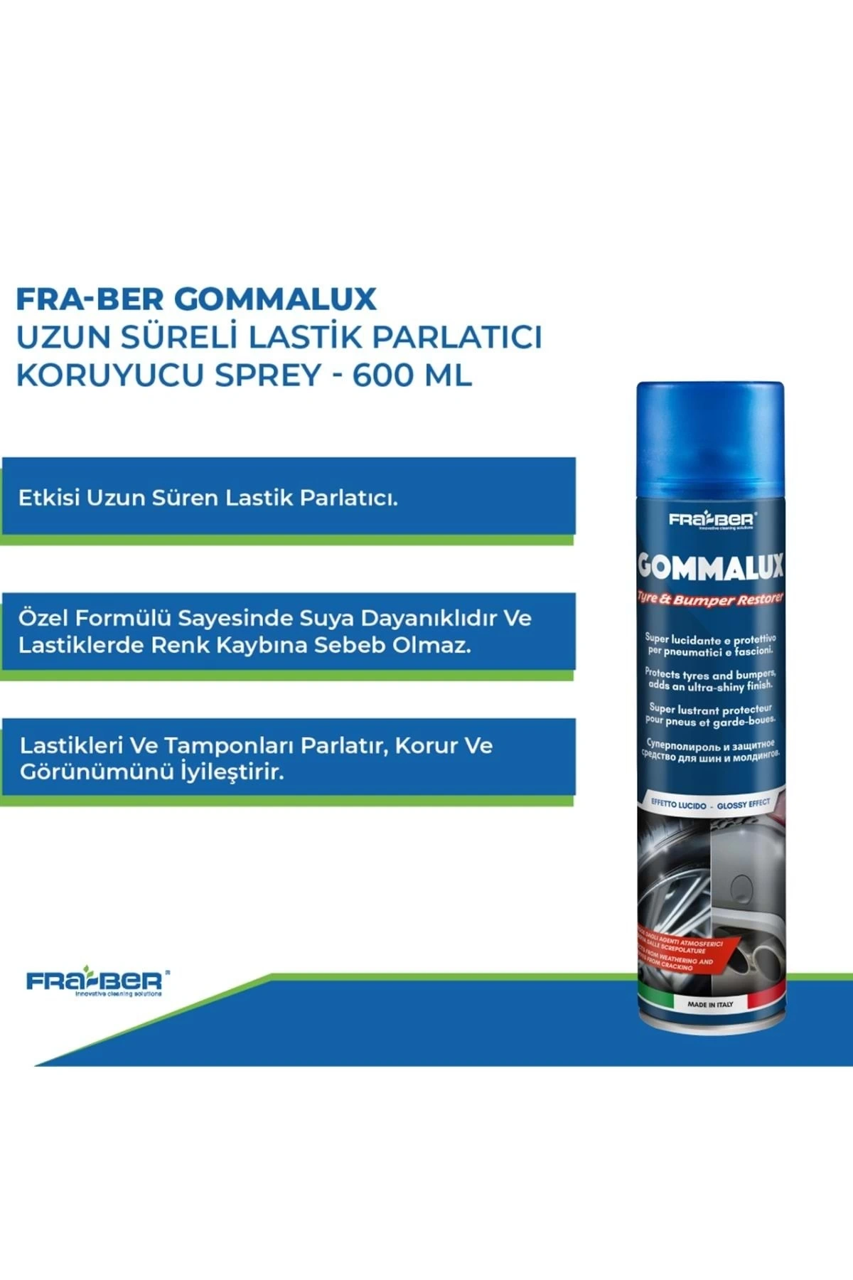 Gommalux Uzun Süreli Lastik Parlatıcı Ve Koruyucu Sprey - 600 ml