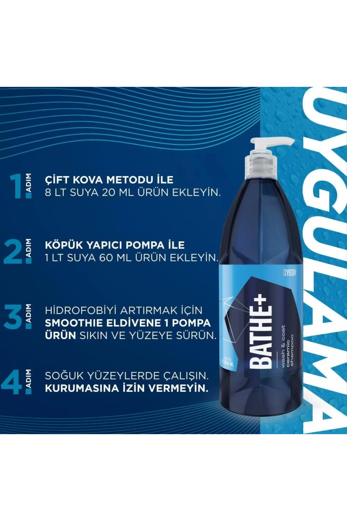 GYEON Q²M Bathe+ Plus Seramik Bazlı PH Nötr Cilalı Oto Şampuanı 1000 ml