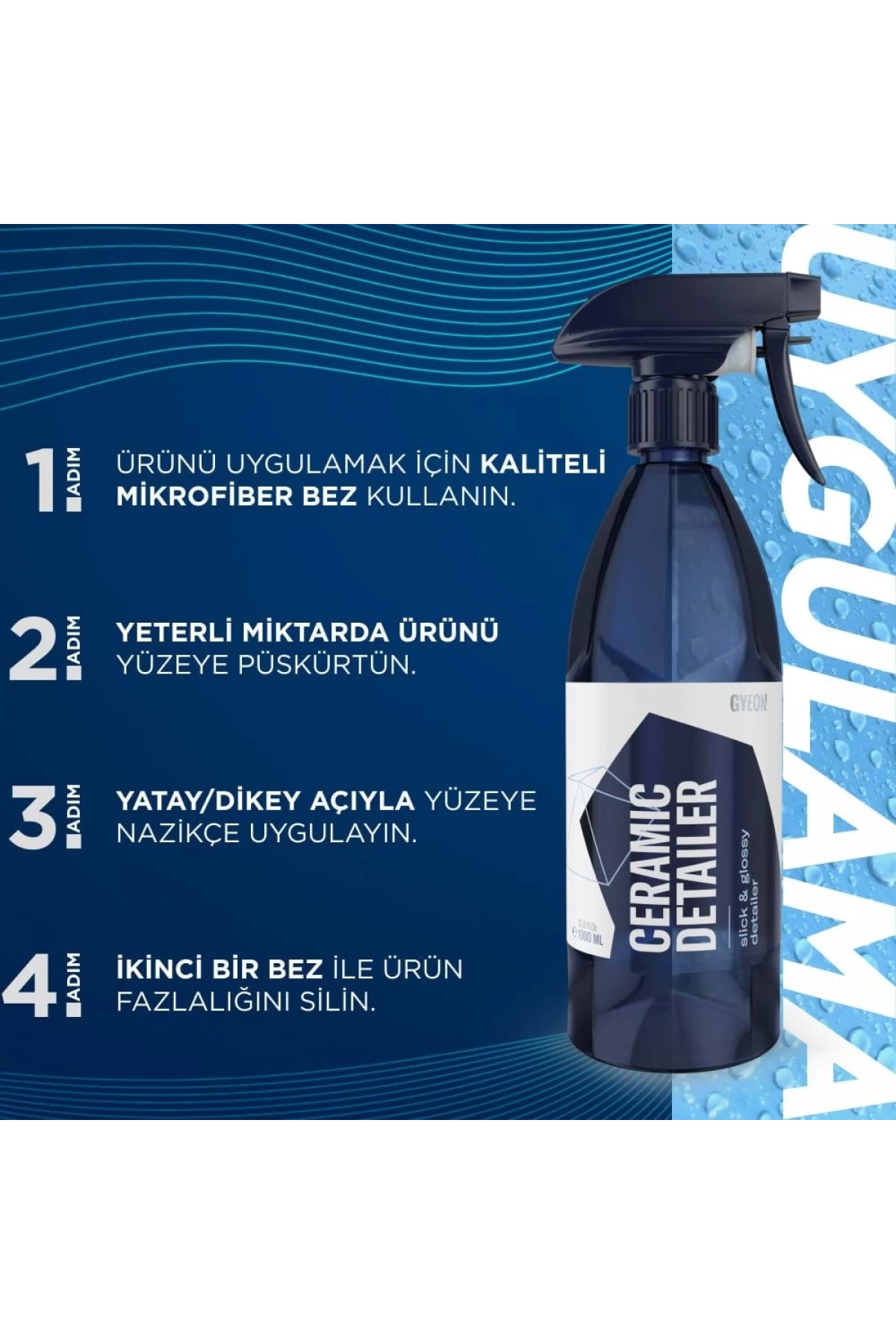 GYEON Q²M CeramicDetailer Seramik Yüzey Detaylandırıcı ve Parlatıcı - 500 ml -Su İtici Oto Cila