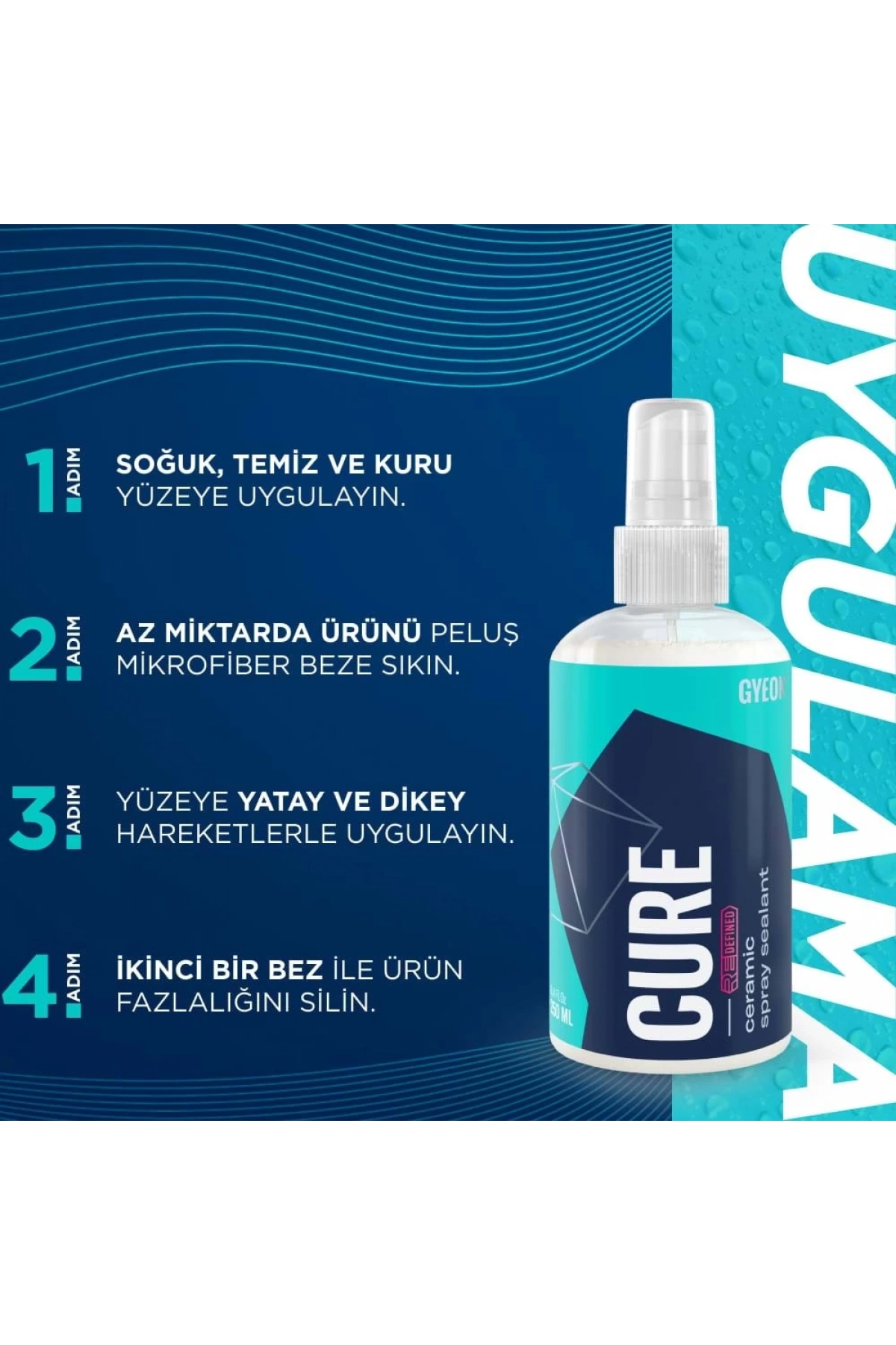 GYEON Q²M Cure REDEFİNED Araç Boya Koruma Ve Bakım Spreyi - 250 ml -Seramik Bazlı Koruyucu Nano Cila