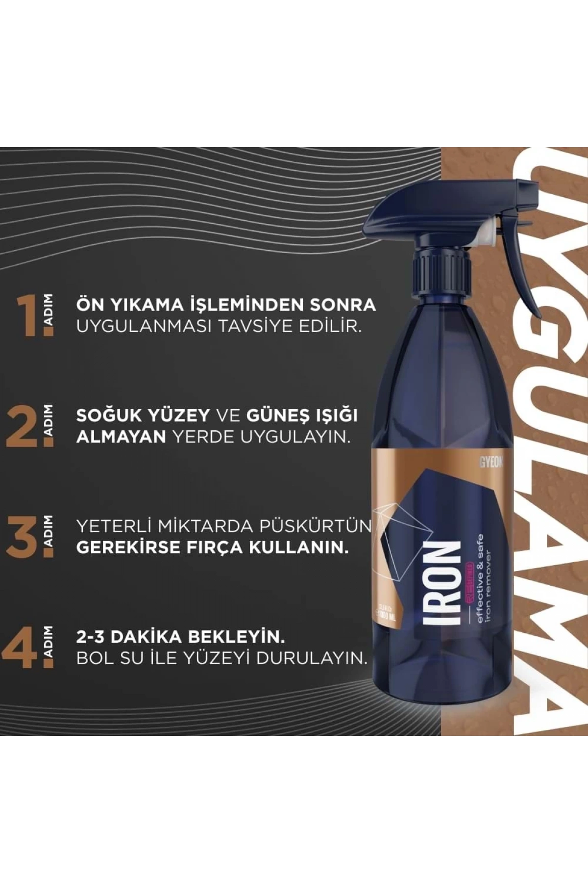 GYEON Q²M Iron REDEFINED Demir Tozu, Balata Tozu Temizleyici Ve Pas Sökücü PH Nötr 1000 ml