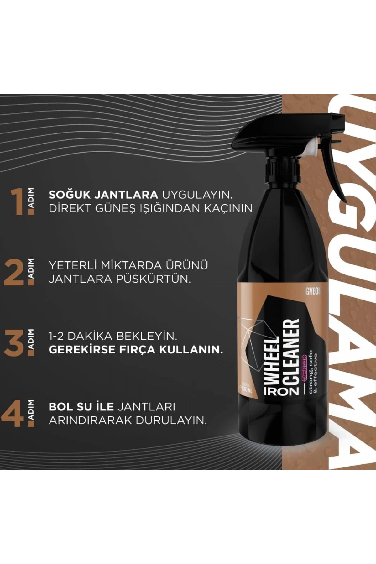 GYEON Q²M Iron Wheel Cleaner REDEFINED Jant Temizleyici Demir Tozu Balata Tozu Çözücü - 1000 ml