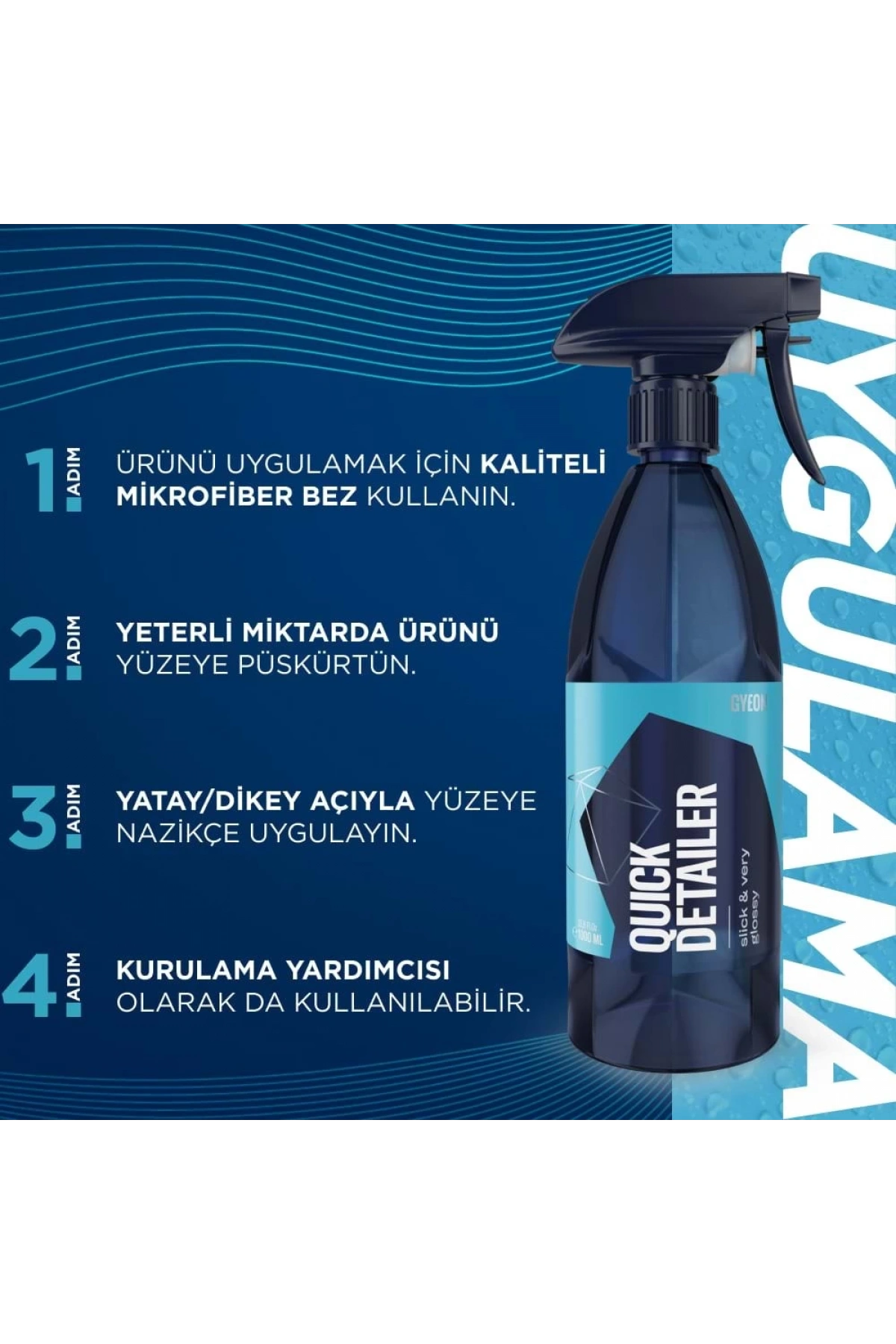 GYEON Q²M QuickDetailer Seramik Bazlı Parlatıcı Yüzey Detaylandırıcı - 1000 ml -Leke Giderici Cila