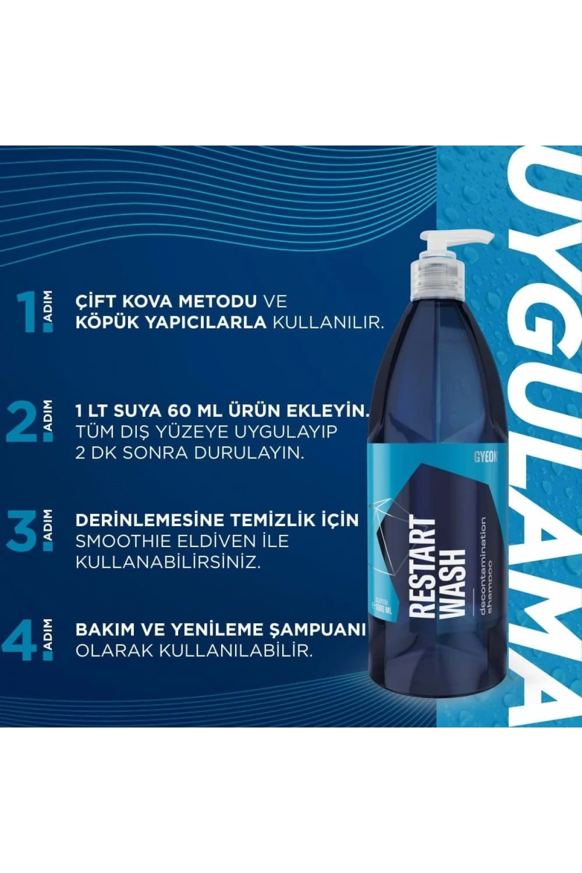 GYEON Q²M RestartWash Seramik Kaplama PPF Yenileyici Asidik Şampuan - 500 ml -Konsantre