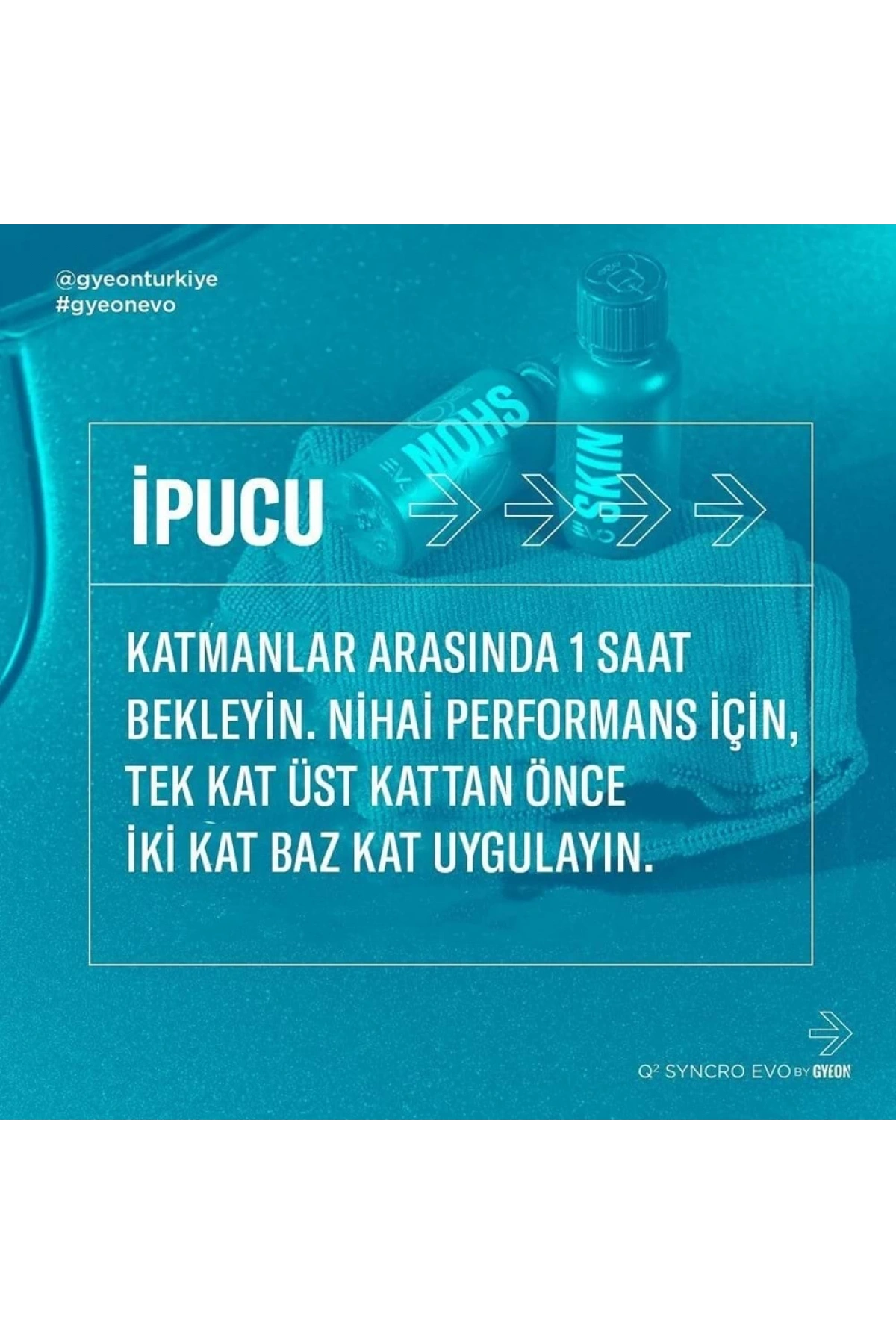 GYEON Q² Syncro EVO Light Box Çift Katman Seramik Kaplama - 50 ml + 50 ml - 9H Oto Boya Koruma