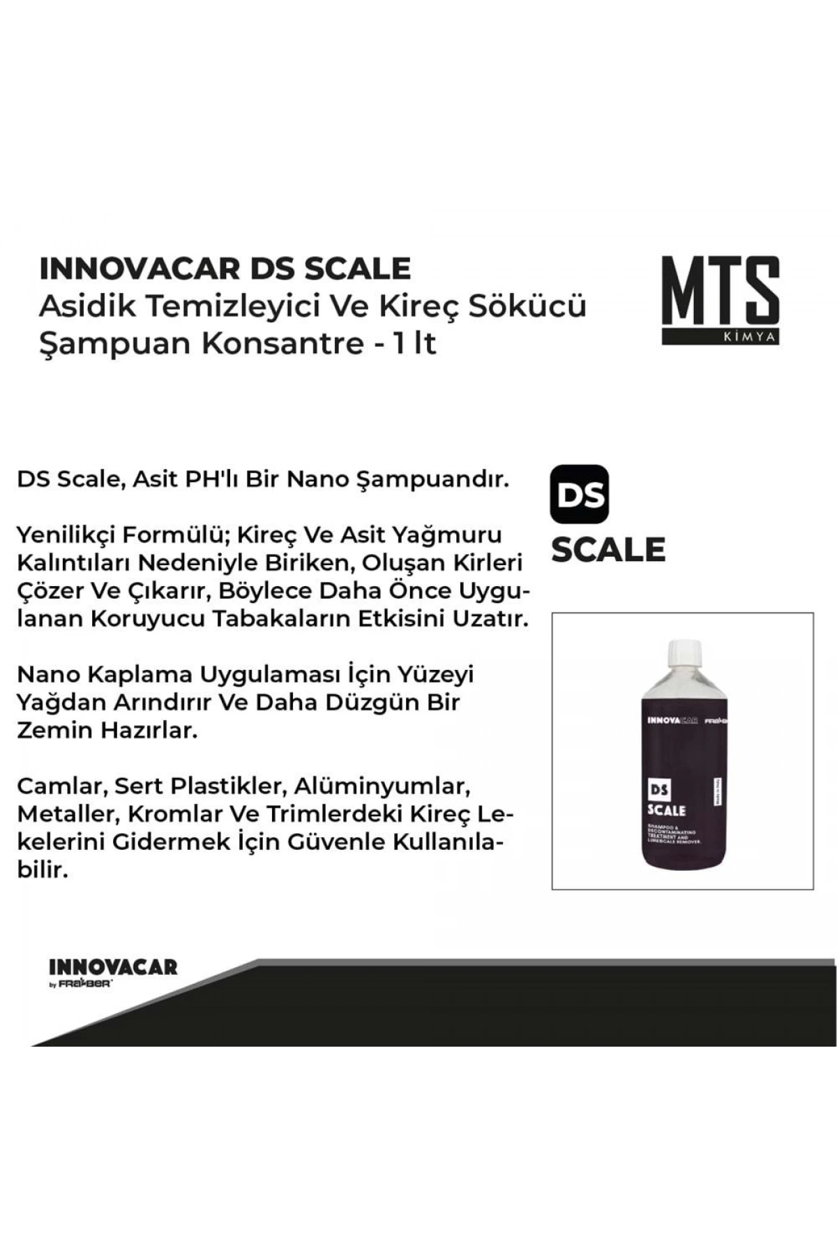 INNOVACAR DS SCALE Asidik Temizleyici Ve Kireç Sökücü Şampuan Konsantre - 1 lt