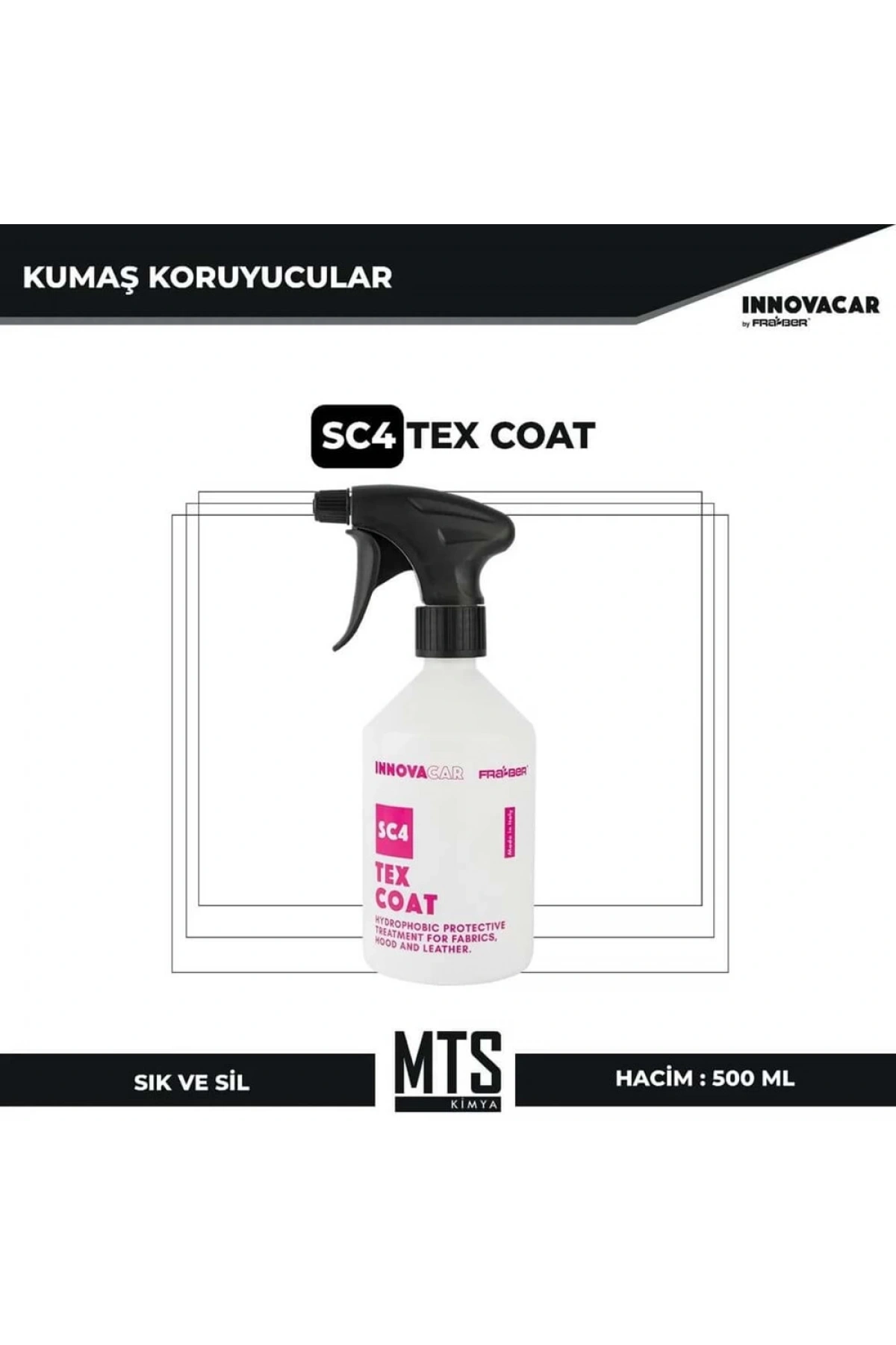 INNOVACAR SC4 TEX COAT Kumaş Ve Deri Hidrofobik Koruyucu - 500 ml