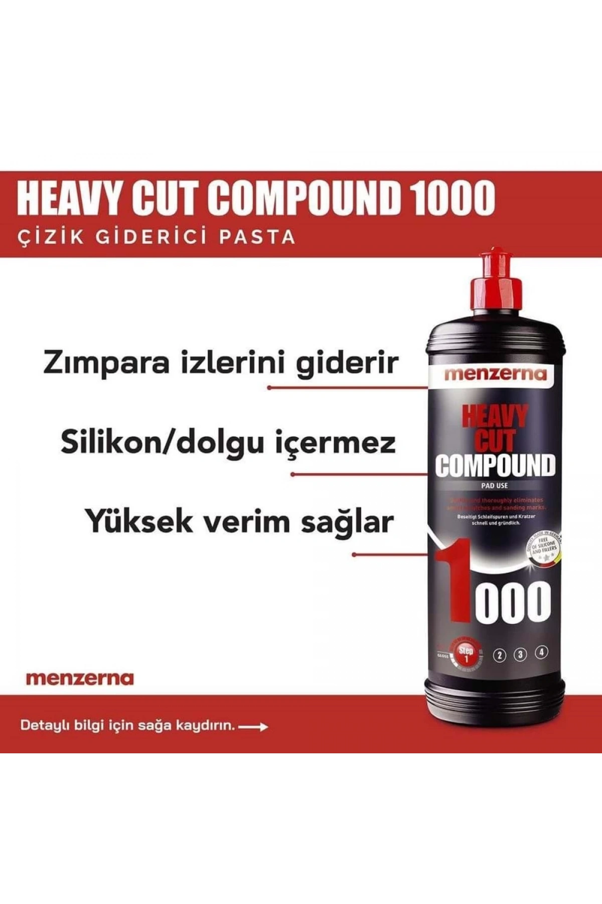MENZERNA 1000 Çizik Giderici Kalın Pasta 250 ml