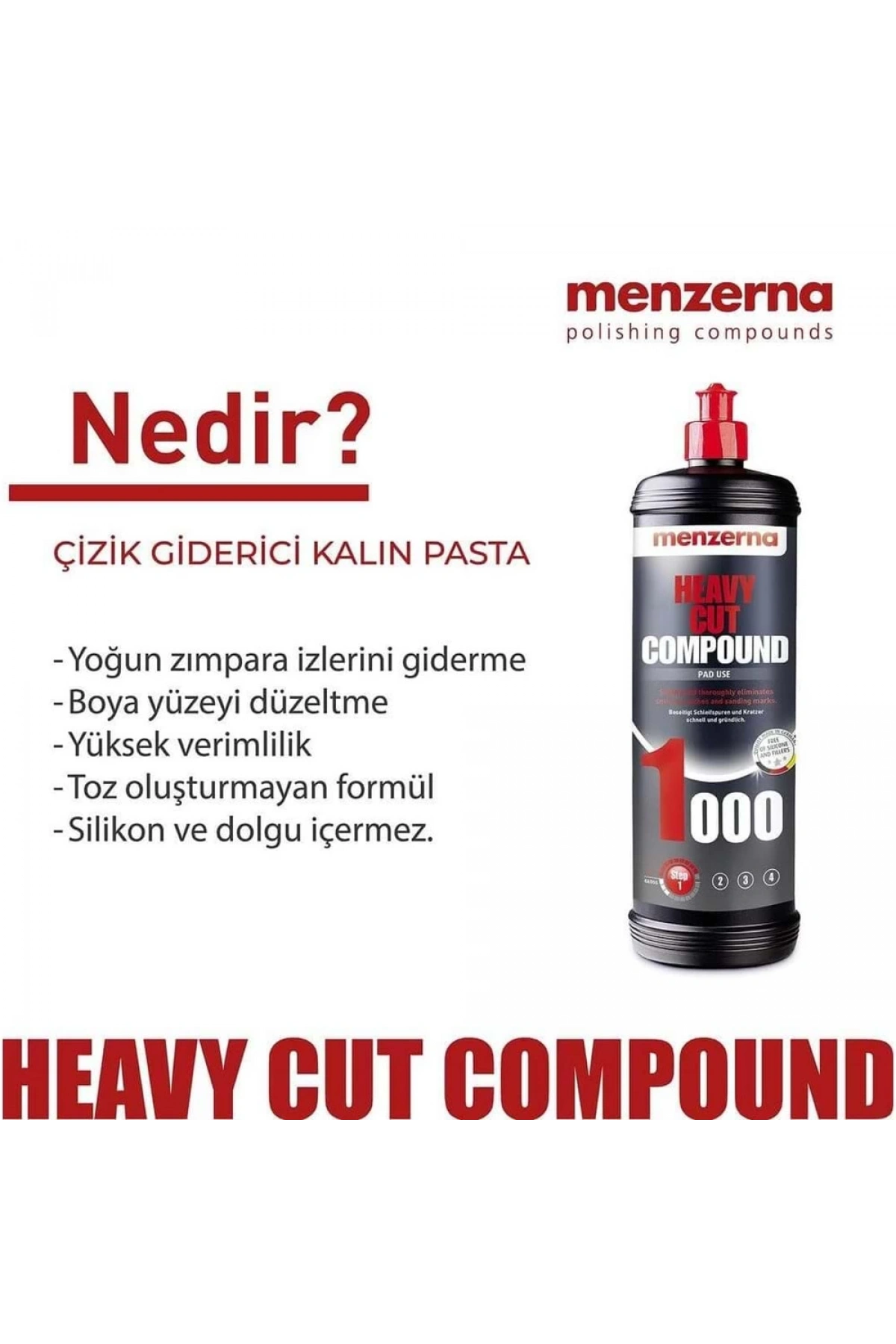 MENZERNA 1000 Çizik Giderici Kalın Pasta 250 ml