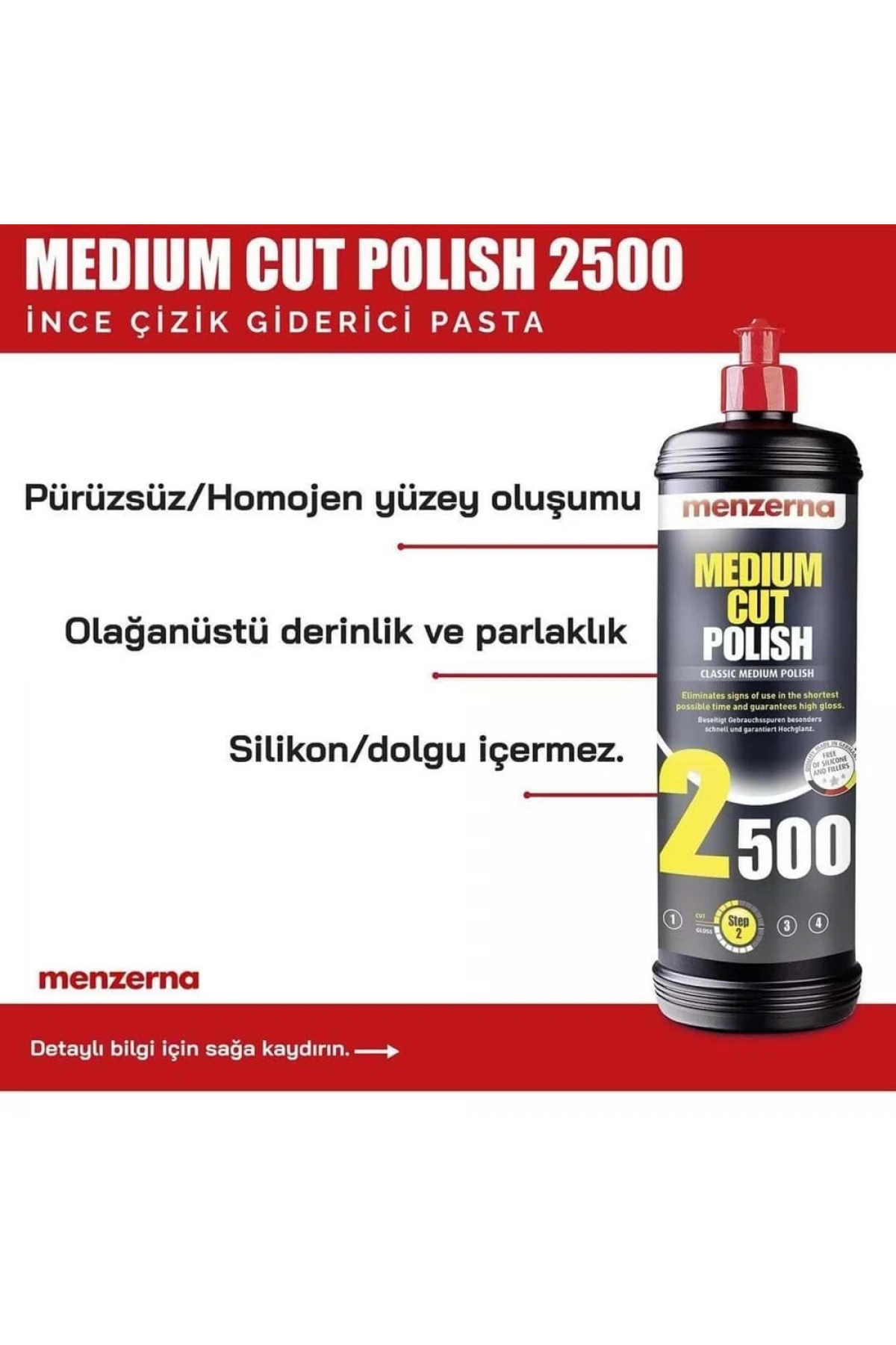MENZERNA 2500 İnce Çizik Giderici Pasta 1 lt