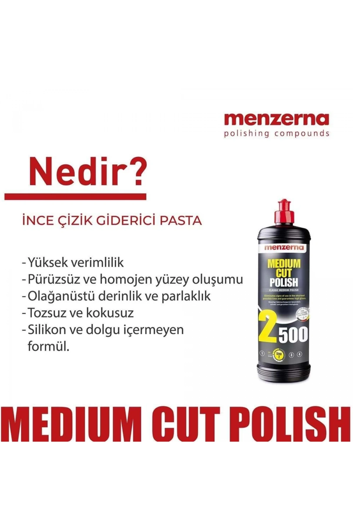MENZERNA 2500 İnce Çizik Giderici Pasta 1 lt