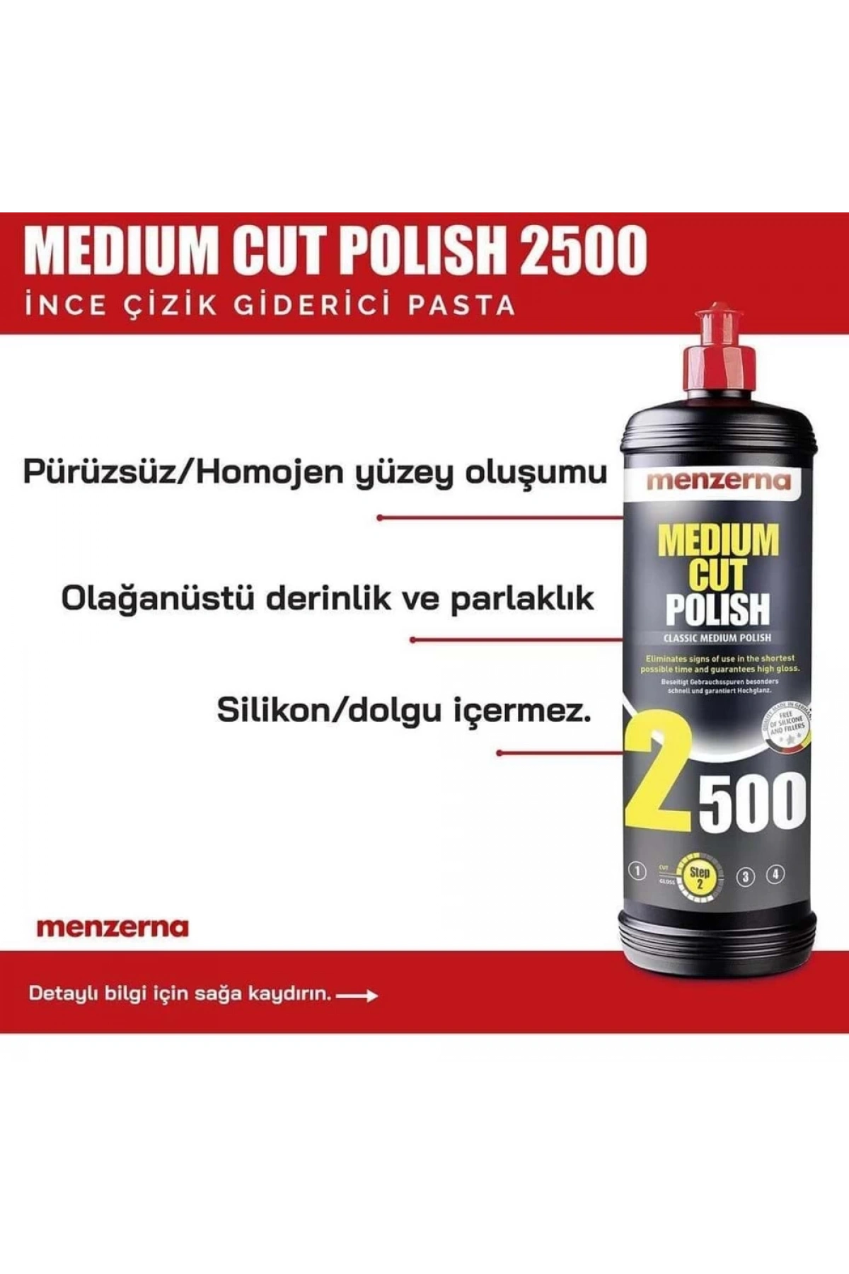 MENZERNA 2500 İnce Çizik Giderici Pasta 250 ml