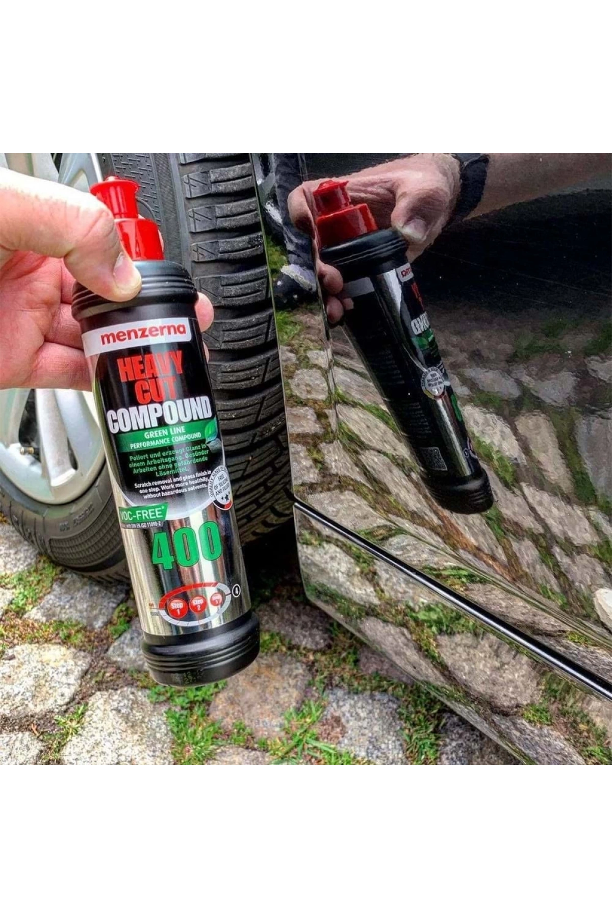 MENZERNA 400 Yeşil Seri Ağır Çizik Giderici Kalın Pasta - 250 ml