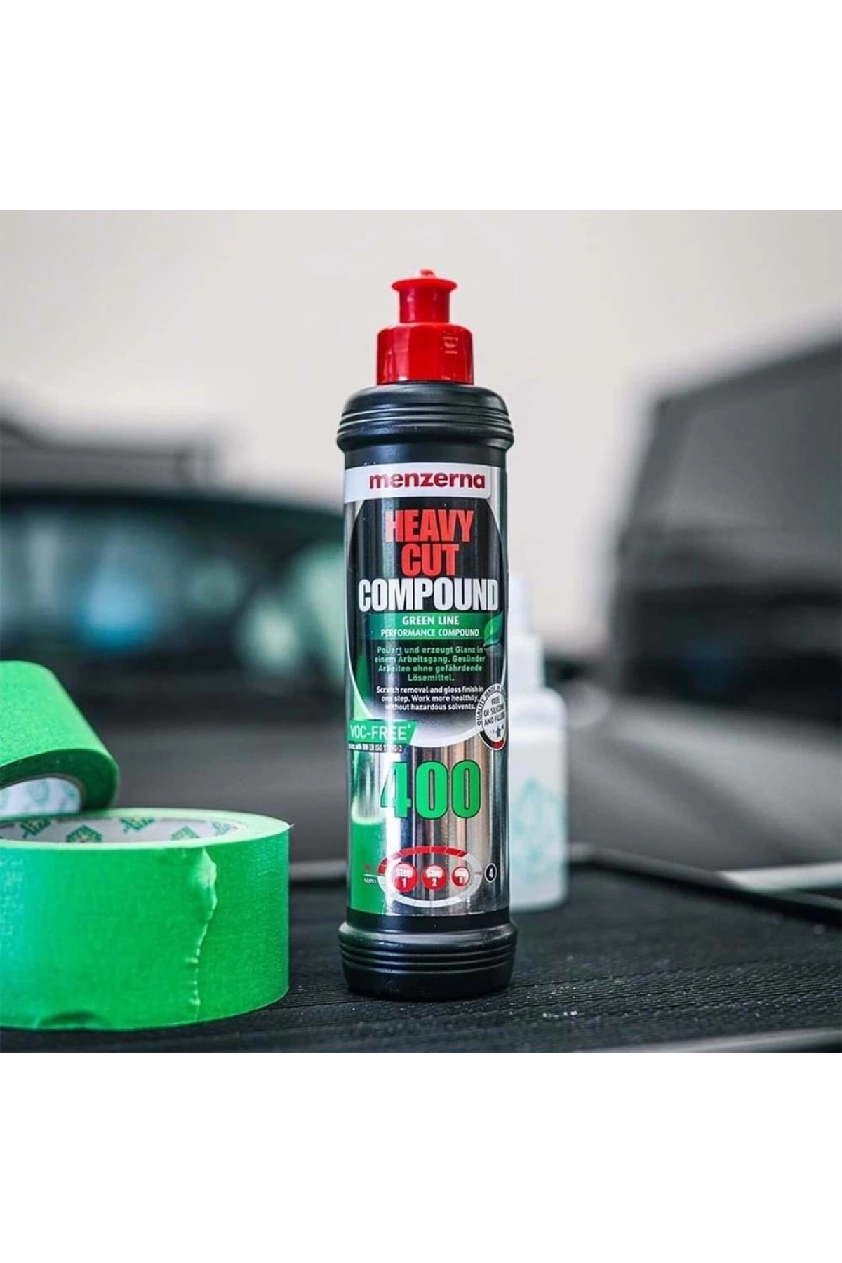 MENZERNA 400 Yeşil Seri Ağır Çizik Giderici Kalın Pasta - 250 ml