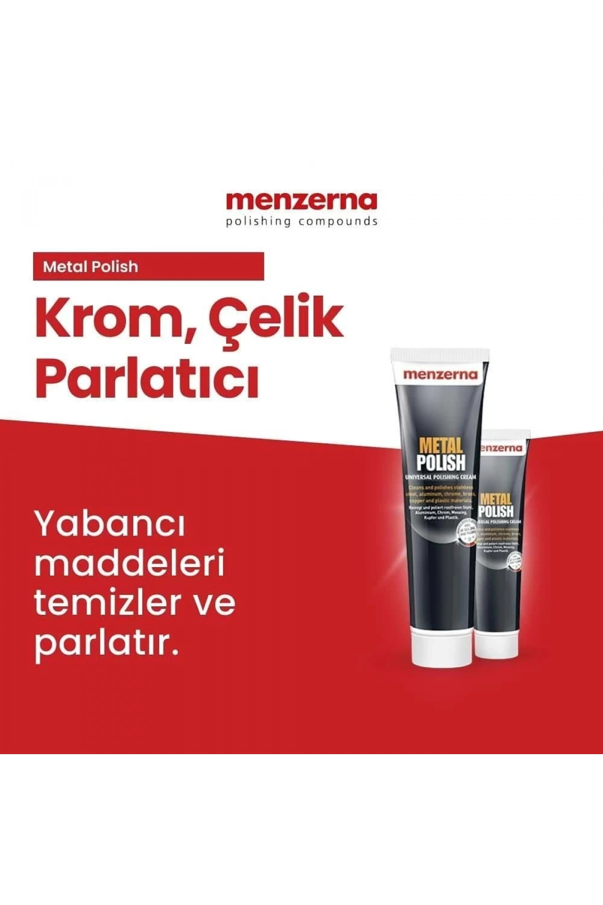 MENZERNA Metal Polish Metal Krom, Çelik Parlatıcı 125 gr