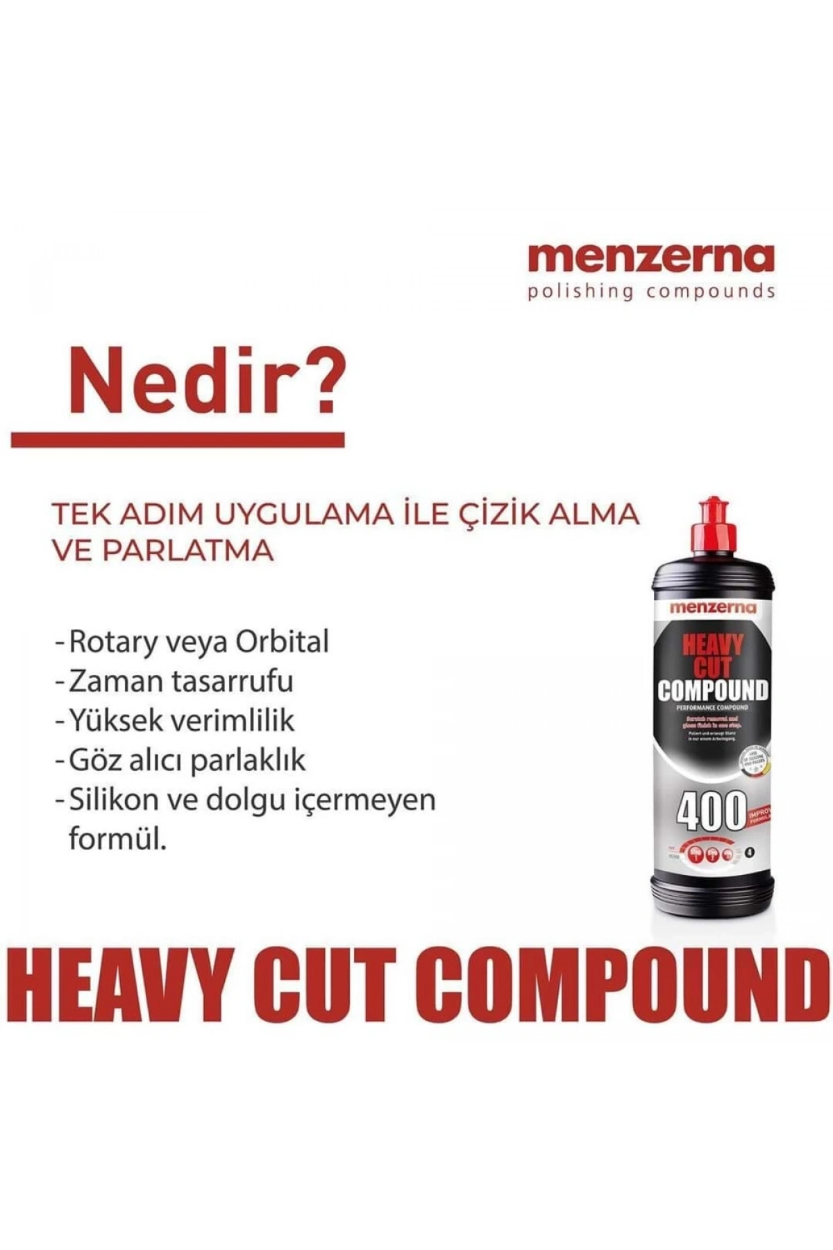 MENZERNA YENİ 400 Ağır Çizik Giderici Kalın Pasta 250 ml