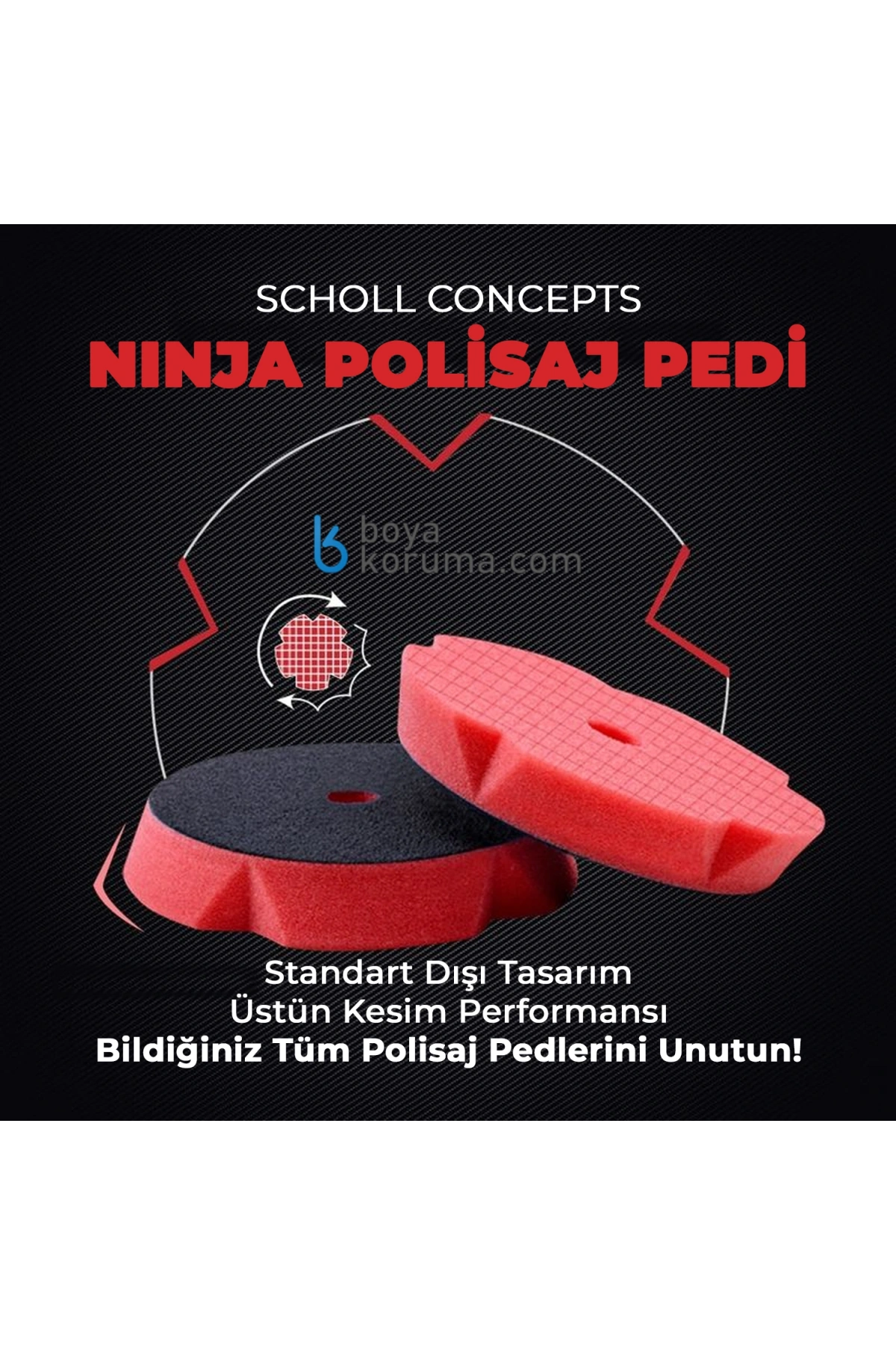 Scholl Concepts NINJA Polisaj Pedi Kırmızı 140/25 mm